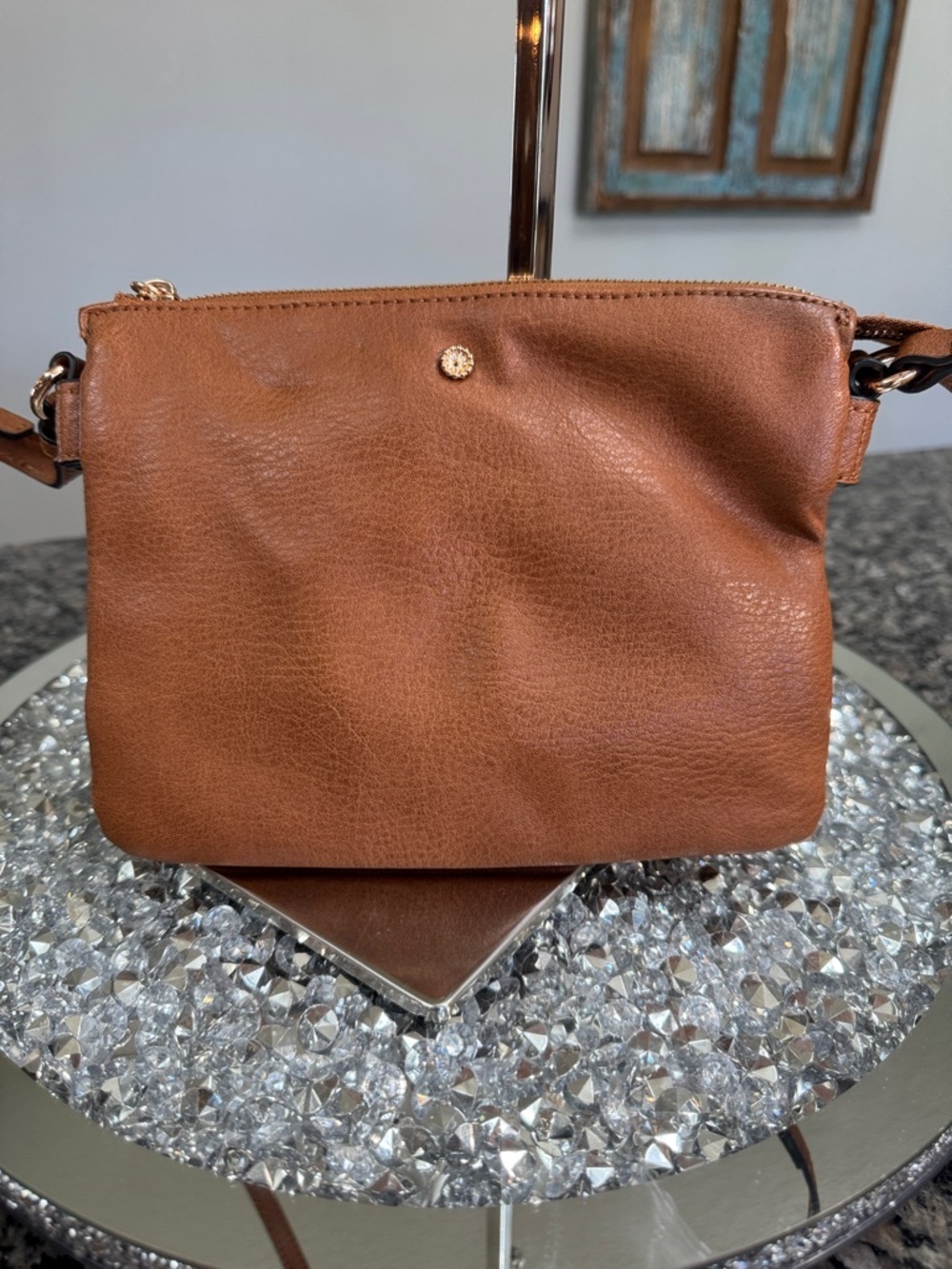 LC Lauren Conrad Brown Leather Crossbody